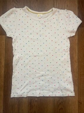 Mini Boden White Tee with Multicolor Star Print
